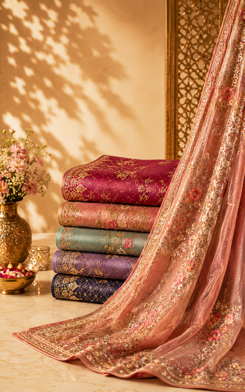 Designer and fancy sarees, wholesale stock